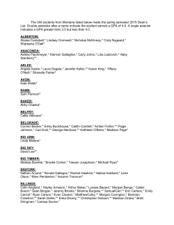 The UM students from Montana listed below made the spring