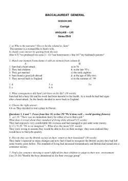 Corrig&eacute; 1. a) Who is the narrator? How is he/she related to