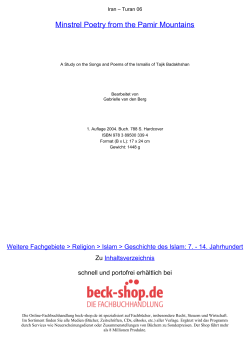 Minstrel Poetry from the Pamir Mountains - Beck-Shop