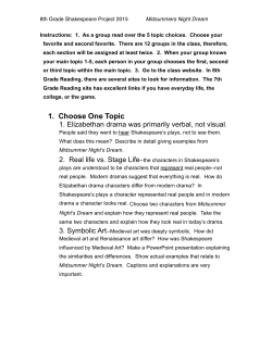 1. Choose One Topic 1. Elizabethan drama was