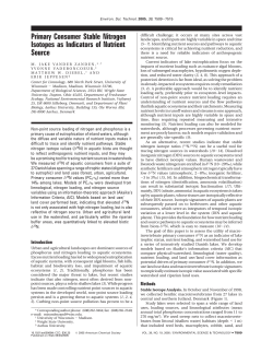 Primary Consumer Stable Nitrogen Isotopes as Indicators of Nutrient