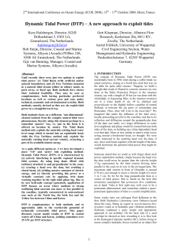 Dynamic Tidal Power (DTP) &ndash; A new approach to exploit tides