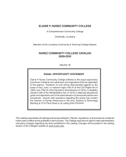 Catalog 2009-2010 - Nunez Community College