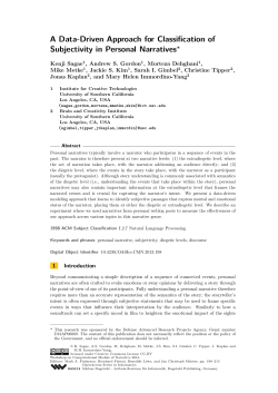 A Data-Driven Approach for Classification of Subjectivity in