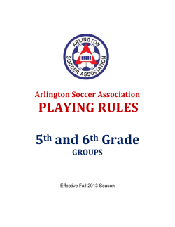 5th and 6th Grade Soccer Rules