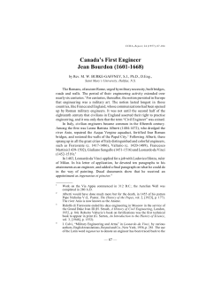 Canada`s First Engineer Jean Bourdon (1601-1668)