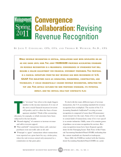 Convergence Collaboration: Revising Revenue Recognition