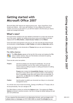 Getting started with Microsoft Office 2007