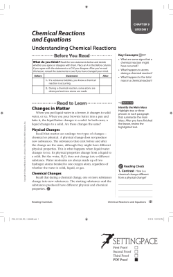 Chemical Reactions and Equations
