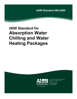 (2000): Absorption Water Chilling and Water Heating Packages