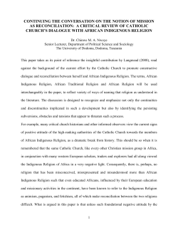 Continuing The Conversation On The Notion Of Mission