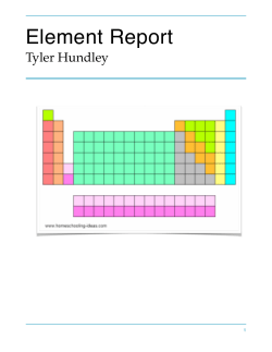 Element Report by Tyler Hundley
