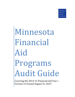 Minnesota Financial Aid Programs Audit Guide