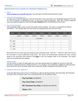 e-Timesheet Quick Reference Guide