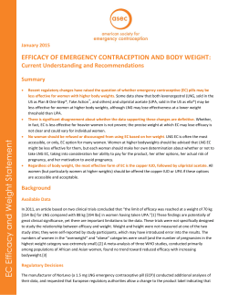 EFFICACY OF EMERGENCY CONTRACEPTION AND BODY WEIGHT