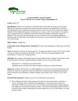 CLOUD FOREST ADAPTATIONS Trysta Wall, The New Teacher