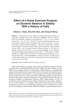 Effect of a Home Exercise Program on Dynamic Balance in Elderly