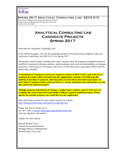 complete lists of projects - Kellogg School of Management