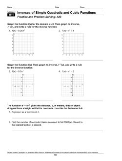 Inverses of Simple Quadratic and Cubic Functions