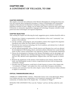 chapter one a continent of villages, to 1500