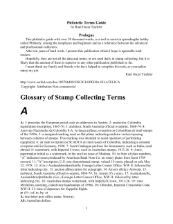 Glossary of Stamp Collecting Terms