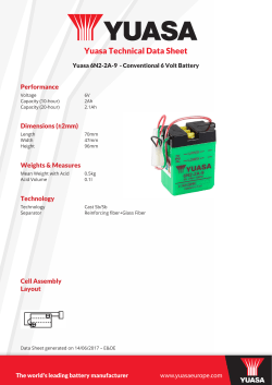 Yuasa 6N2-2A-9 - Conventional 6 Volt Battery