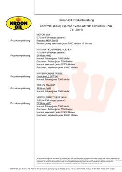 (USA / CAN) Express / Van GMT601 Express 5.3 V - Kroon-Oil