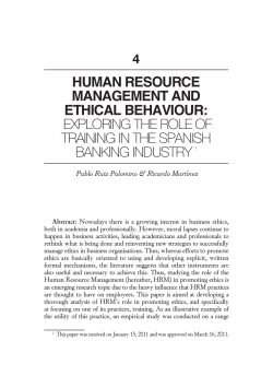 HUMAN RESOURCE MANAGEMENT AND ETHICAL BEHAVIOUR