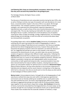 Lyell Meeting 2014: Deep-sea chemosynthetic ecosystems: where