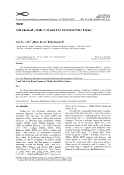 Fish Fauna of &Ccedil;oruh River and Two First Record for Turkey