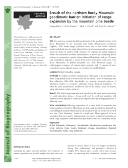 Breach of the northern Rocky Mountain geoclimatic barrier: initiation