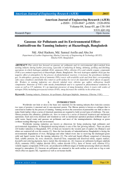 Gaseous Air Pollutants and its Environmental Effect