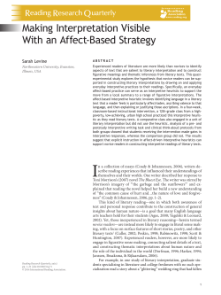 Making interpretation visible with an affect‐based