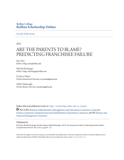 are the parents to blame? predicting franchisee failure
