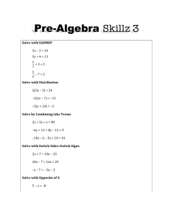 Pre-Algebra Skillz 3