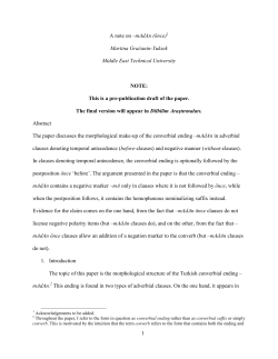 1 A note on &ndash;mAdAn (&ouml;nce)1 Martina Gračanin
