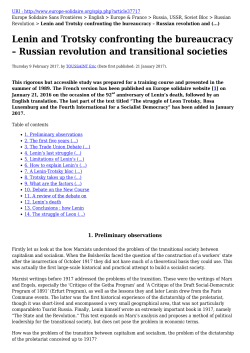 Lenin and Trotsky confronting the bureaucracy &ndash; Russian revolution