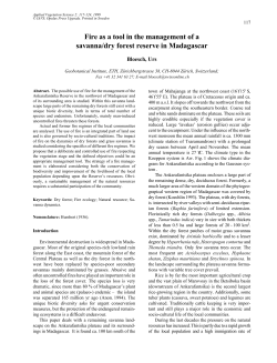 Fire as a tool in the management of a savanna/dry forest reserve in