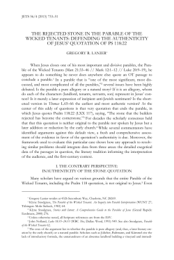 the rejected stone in the parable of the wicked tenants: defending