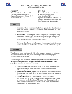 Team Tennis Playoff Structure - Texas Tennis Coaches Association