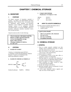 Chemical Storage - Risk Management Services