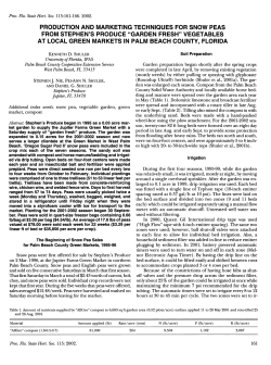 Production and Marketing Techniques for Snow Peas from