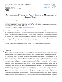 Development and Testing of a Passive Sampler for Measurement of