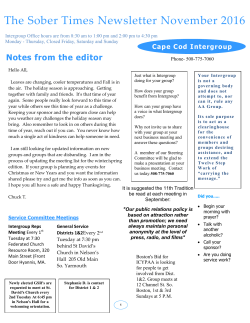 The Sober Times Newsletter November 2016