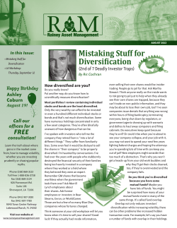 Mistaking Stuff for Diversification