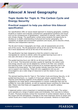 Carbon Cycle Topic Guid - Edexcel