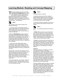 Learning Module: Reading And Concept Mapping T Concept