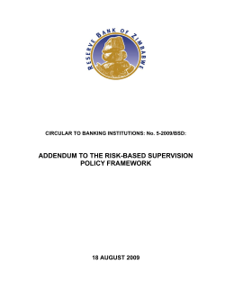 ADDENDUM TO THE RISK-BASED SUPERVISION POLICY