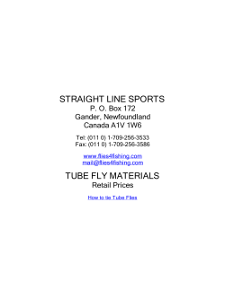 STRAIGHT LINE SPORTS TUBE FLY MATERIALS