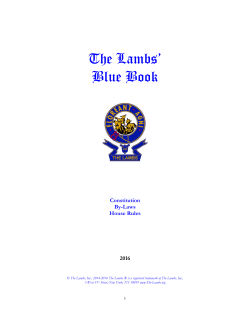 The Lambs` Blue Book